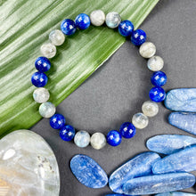 Load image into Gallery viewer, Kyanite Labradorite Duo Energy Shield & Light Worker Protection Premium Collection 8mm Stretch Bracelet