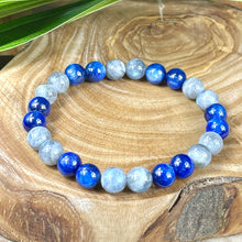 Load image into Gallery viewer, Kyanite Labradorite Duo Energy Shield & Light Worker Protection Premium Collection 8mm Stretch Bracelet