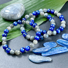 Load image into Gallery viewer, Kyanite Labradorite Duo Energy Shield & Light Worker Protection Premium Collection 8mm Stretch Bracelet