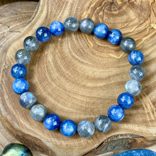Load image into Gallery viewer, Kyanite Labradorite Duo Energy Shield & Light Worker Protection Premium Collection 10mm Stretch Bracelet