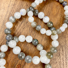 Load image into Gallery viewer, Rainbow Moonstone Labradorite Duo Illumination of Light Premium Collection 8mm Stretch Bracelet