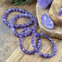 Load image into Gallery viewer, Amethyst Higher Consciousness & Self Awareness 10mm Stretch Bracelet