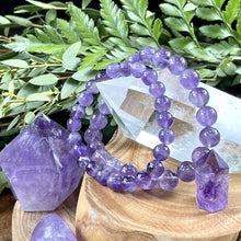 Load image into Gallery viewer, Amethyst Higher Consciousness & Self Awareness 10mm Stretch Bracelet