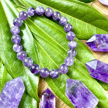 Load image into Gallery viewer, Amethyst Higher Consciousness & Self Awareness 10mm Stretch Bracelet