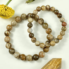 Load image into Gallery viewer, Petrified Wood Ancient Wisdom & Earthly Love Premium Collection 10mm Stretch Bracelet