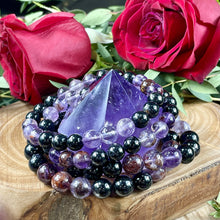 Load image into Gallery viewer, Super Seven Hypersthene Duo Cosmic 5D Shift & Cloak Protection Premium Collection 10mm Stretch Bracelet