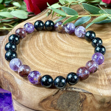 Load image into Gallery viewer, Super Seven Hypersthene Duo Cosmic 5D Shift & Cloak Protection Premium Collection 10mm Stretch Bracelet