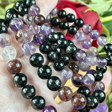 Load image into Gallery viewer, Super Seven Hypersthene Duo Cosmic 5D Shift & Cloak Protection Premium Collection 10mm Stretch Bracelet