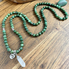 Load image into Gallery viewer, Jade Energy Blessings & Abundance 108 Stretch Mala Necklace Bracelet