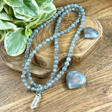 Load image into Gallery viewer, Back in Stock & 3 Only! Labradorite Flashy New Moon Power Protector Shaman Stone 108 Mala Necklace Bracelet