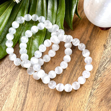 Load image into Gallery viewer, Last one!! Selenite Satin Spar Cleansing Spiritual Protector Premium Collection 10mm Stretch Bracelet