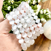 Load image into Gallery viewer, Last one!! Selenite Satin Spar Cleansing Spiritual Protector Premium Collection 10mm Stretch Bracelet