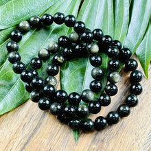 Load image into Gallery viewer, Limited Gold Sheen Obsidian Wizard Stone Energetic Shield 10mm Stretch Bracelet