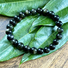 Load image into Gallery viewer, Back in Stock! Limited Gold Sheen Obsidian Wizard Stone Energetic Shield 8mm Stretch Bracelet