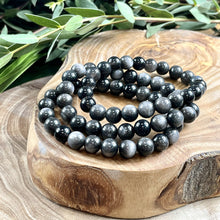 Load image into Gallery viewer, Super Rare! Back in Stock! Only 3! Silver Sheen Obsidian Shamanic Journey 8mm Stretch Bracelet