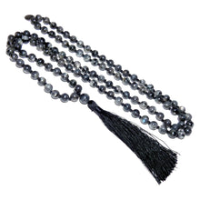 Load image into Gallery viewer, Labradorite Larvakite Power Protector Shaman Stone 108 Hand Knotted Mala Necklace Bracelet
