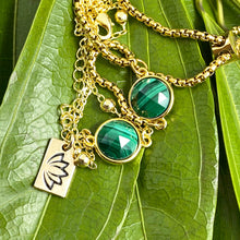 Load image into Gallery viewer, Malachite Power & Transformation Perfect Circle Choker 14” + 2" Gold Necklace