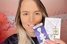 Load image into Gallery viewer, Elizabeth April EA Mantis 2 Sided Channeled & Attuned Evil Eye Protection Cosmic Species Sacred Geometry Card Tag Pendant 18” White Gold Necklace