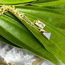 Load image into Gallery viewer, Aura Quartz Druzy Minimalist Triangle Energy Gemstone Pendant 18" Gold Necklace