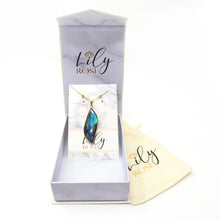 Load image into Gallery viewer, Dancing Wave Free-form Labradorite Pendant 30” 24k Gold Dip Edges Necklace