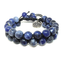 Load image into Gallery viewer, Sodalite Inspiration & Creativity Double Adjustable Wrap 8mm Bead Bracelet
