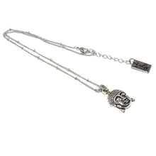 Load image into Gallery viewer, Buddha Enlightenment & Presence Charm Buddhism Pendant 18” White Gold Buddist Necklace