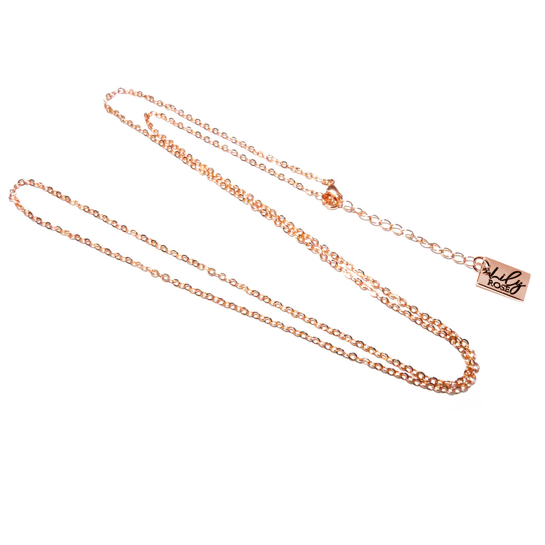 Rose Gold Vermeil Curb Simple & Shiny Link 2mm Cable Chain