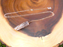 Load image into Gallery viewer, Tree of Life Crystal Clear Quartz Wire Wrapped Raw Pendant 30” Rose Gold Necklace