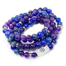 Load image into Gallery viewer, 8mm Elizabeth April Channeled Pleiadian Sacred Geometry Limited Edition Cosmic Species Stretch Mala Bracelet Necklace