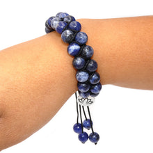 Load image into Gallery viewer, Sodalite Inspiration & Creativity Double Adjustable Wrap 8mm Bead Bracelet