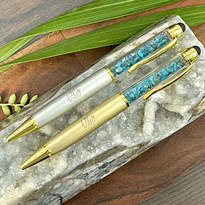 Hand Filled Crystal Gemstone Pen for High Vibrational Energy Writing Collection by Maddox