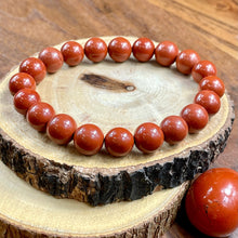 Load image into Gallery viewer, Red Jasper Earth Warrior Freedom Fighter Protection 10mm Stretch Bracelet
