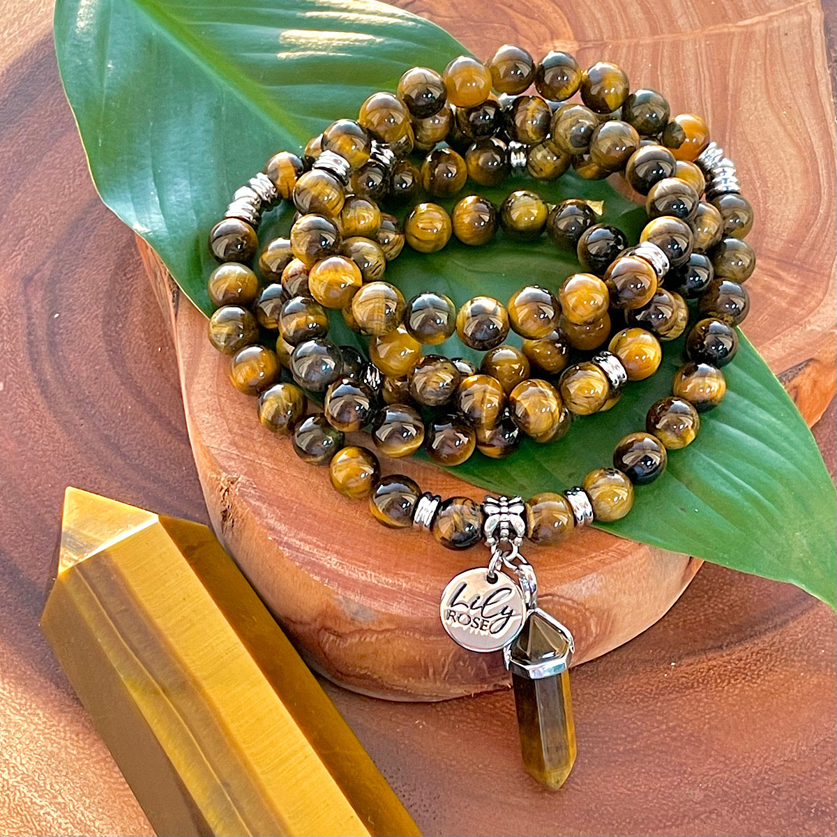 tiger lily bracelet Tigers Eye Willpower 108 Mala Necklace Bracelet