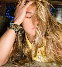 Load image into Gallery viewer, Back in stock! Only 2! Tigers Eye & African Turquoise Duo Powerhouse Endless Possibilities 108 Mala Necklace Bracelet