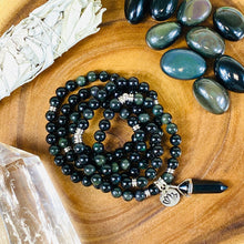 Load image into Gallery viewer, Rainbow Obsidian Discovery & Healing 108 Mala Necklace Bracelet