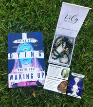 Load image into Gallery viewer, π½ Raising Vibration Sale! π₯ Limited Time - 8mm Elizabeth April Channeled Mantis Sacred Geometry Limited Edition Cosmic Species Stretch Mala Bracelet Necklace