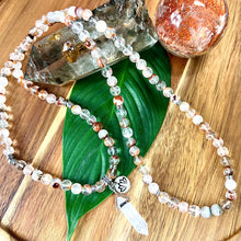 Load image into Gallery viewer, Garden Quartz Lodolite Cosmic Consciousness Limited Premium Collection 108 Stretch Mala Necklace Bracelet
