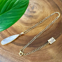 Load image into Gallery viewer, Rose Quartz Long Teardrop All Love Crystal Pendant 18” Gold Necklace