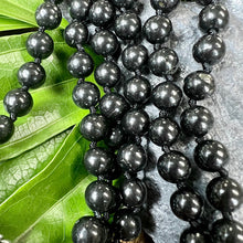 Load image into Gallery viewer, Elite Shungite Stone of Life EMF Radiation Protection & Purification Limited Premium Collection 108 Hand Knotted Mala with Point Charm Pendant Necklace