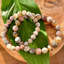 Load image into Gallery viewer, Black Lace Agate Botswana Agate Sooth & Agile 8mm Stretch Bracelet