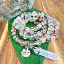 Load image into Gallery viewer, Garden Quartz Lodolite Cosmic Consciousness Limited Premium Collection 108 Stretch Mala Necklace Bracelet