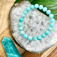 Load image into Gallery viewer, Peruvian Amazonite Deep Teal Heart Chakra Activation Premium Collection 10mm Stretch Bracelet