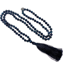 Load image into Gallery viewer, Limited Edition Hawk Eye 108 Hand Knotted Mala Necklace Bracelet
