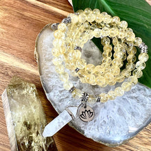 Load image into Gallery viewer, Extremely Limited! Brazilian Citrine Grade AAA+ Pure Positive Energy, Abundance & Wealth 108 Stretch Mala Necklace Bracelet