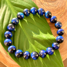 Load image into Gallery viewer, Vibrant Blue Tigers Eye Wisdom and Truth 8mm Stretch Bracelet