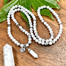 Load image into Gallery viewer, Howlite Happiness Anti-Anxiety 108 Mala Necklace Bracelet
