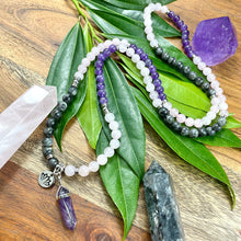 Load image into Gallery viewer, Limited Edition Triple Power Labradorite, Amethyst, Rose Quartz 108 Mala Necklace Bracelet