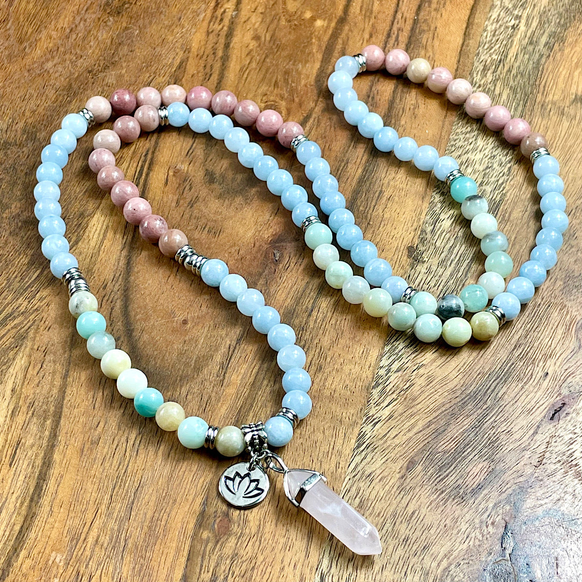 Limited Edition Triple Power Aquamarine, Rhodonite, Amazonite