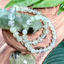 Load image into Gallery viewer, 1 Left! NEW STONE! Prehnite with Epidote & Black Tourmaline Grade AA Prophecy & Magic Premium Collection 10mm Stretch Bracelet