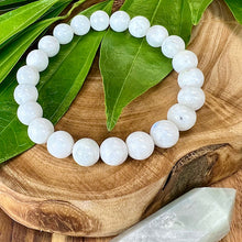 Load image into Gallery viewer, Rainbow Moonstone Miracles & Universal Energy Premium Collection 10mm Stretch Bracelet